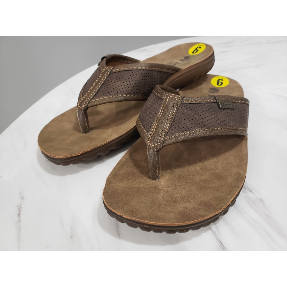 NEVER WORN INBLU size 9 mens flip flop sandals brown